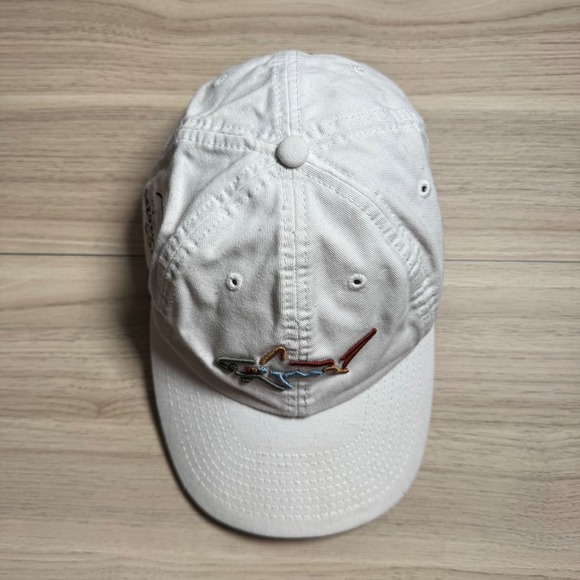 Greg Norman CGA Embroidered Shark Logo Golf Cap‎ Hat Beige 100% Cotton One Size - Picture 4 of 7